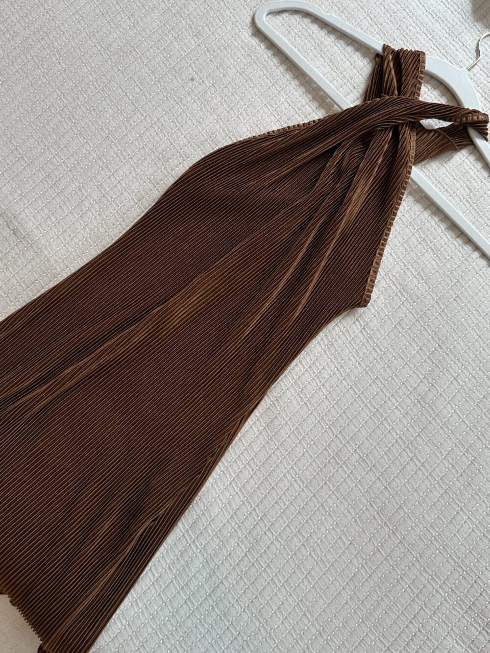 Brown Cross Top Halter Dress